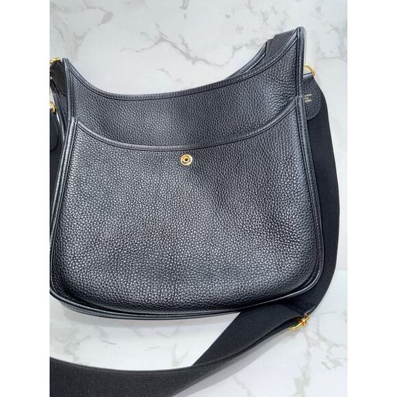 Hermes Evelyne 3PM Clemence Shoulder Bag in Black Leather - Picture 2 of 9